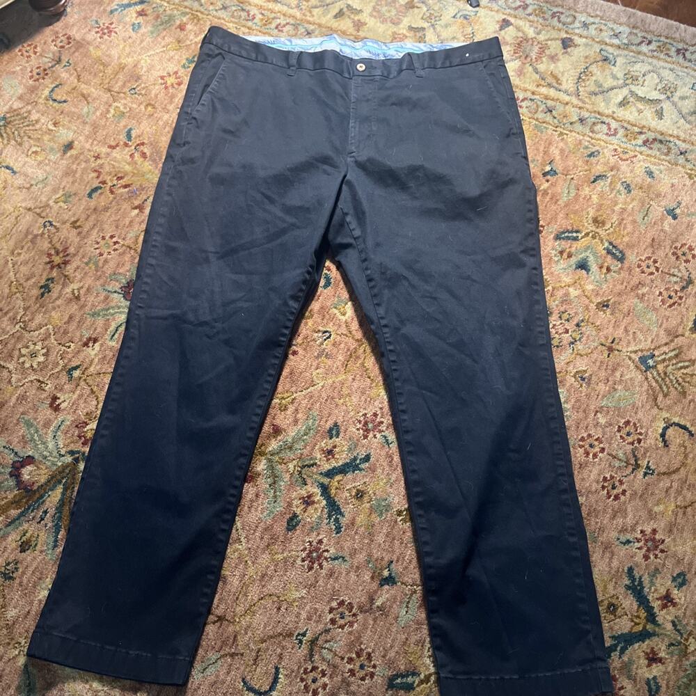 Tommy Bahama Boracay Flat Front Stretch Cotton/Tencel Chino Black Pants 42x30